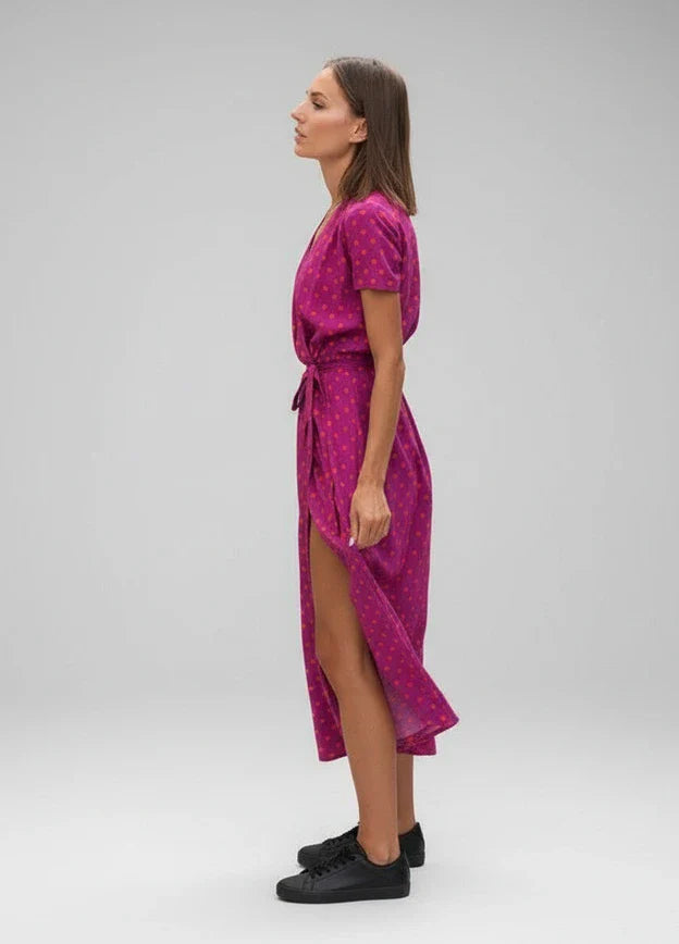 Floral Wrap Midi Dress for Women | Stylish Floral Dress