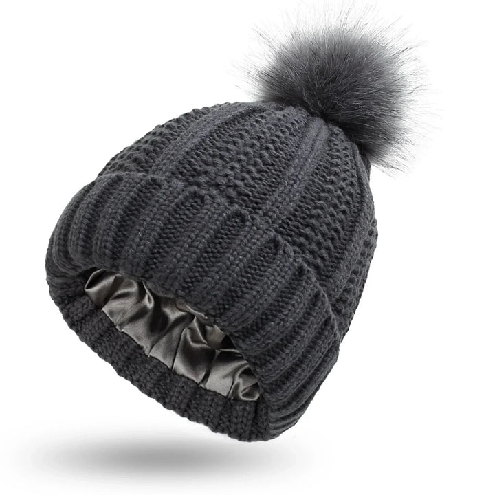 Women's Lined Knit Beanie for Winter