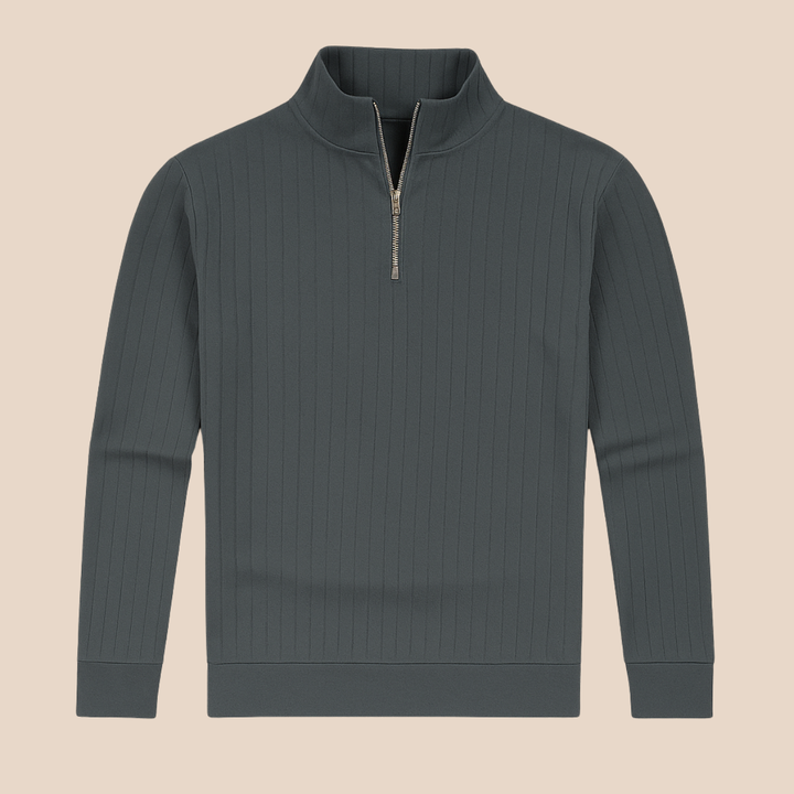 Men's Ribbed Half Zip Jumper for Comfortable Style