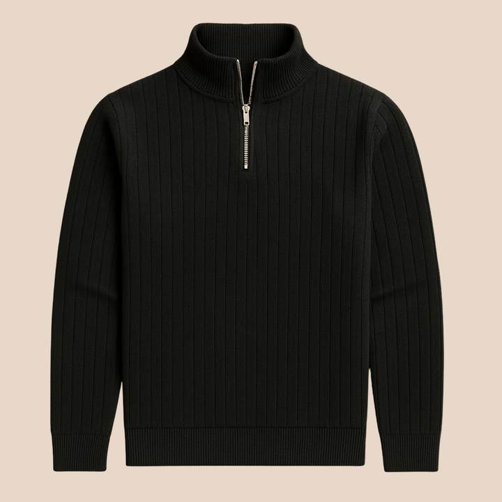 Men's Ribbed Half Zip Jumper for Comfortable Style