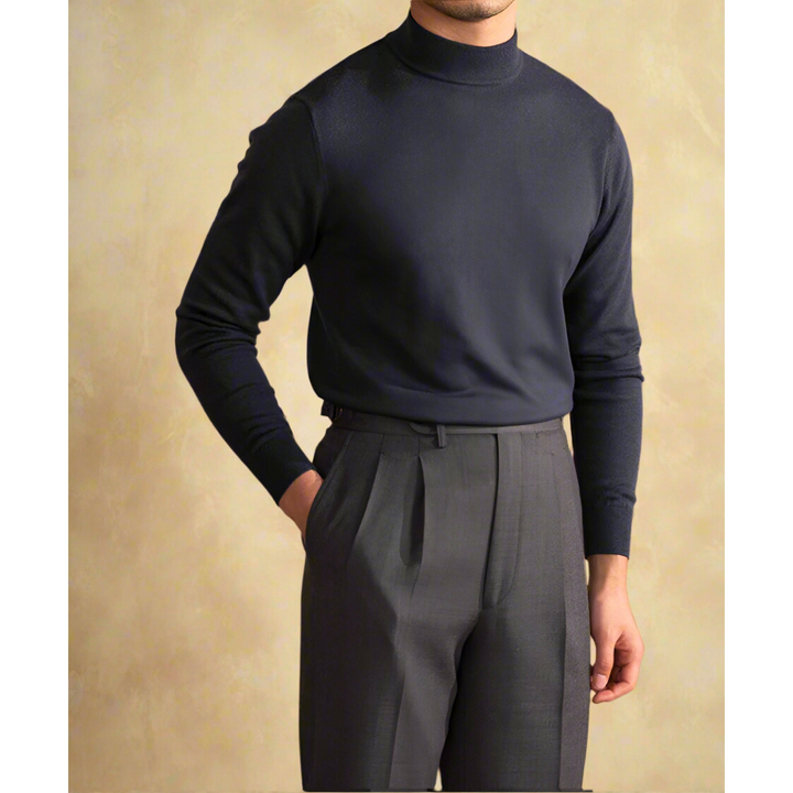 Men's Classic Wool Turtleneck Sweater - Elegant & Comfortable