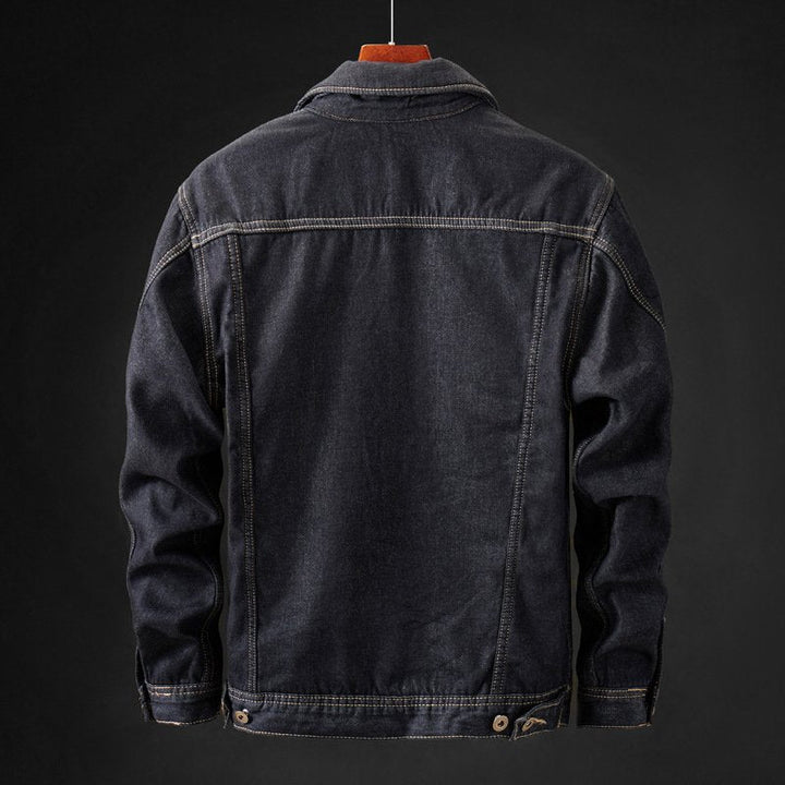 Men's Padded Denim Jacket with Cozy Fleece Lining