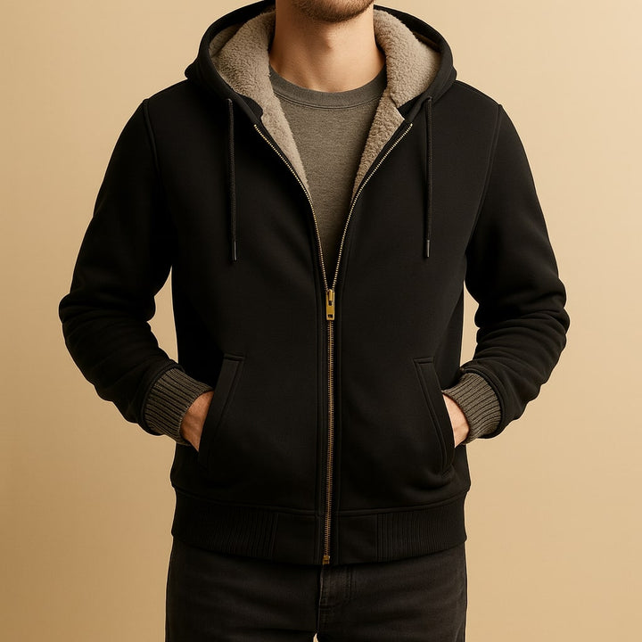 Men's Warm Lined Hooded Jacket