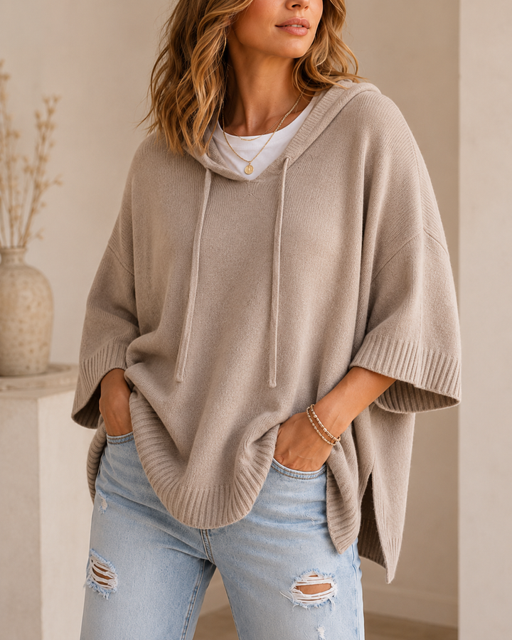 Women's Casual Hoodie with 3/4 Sleeves
