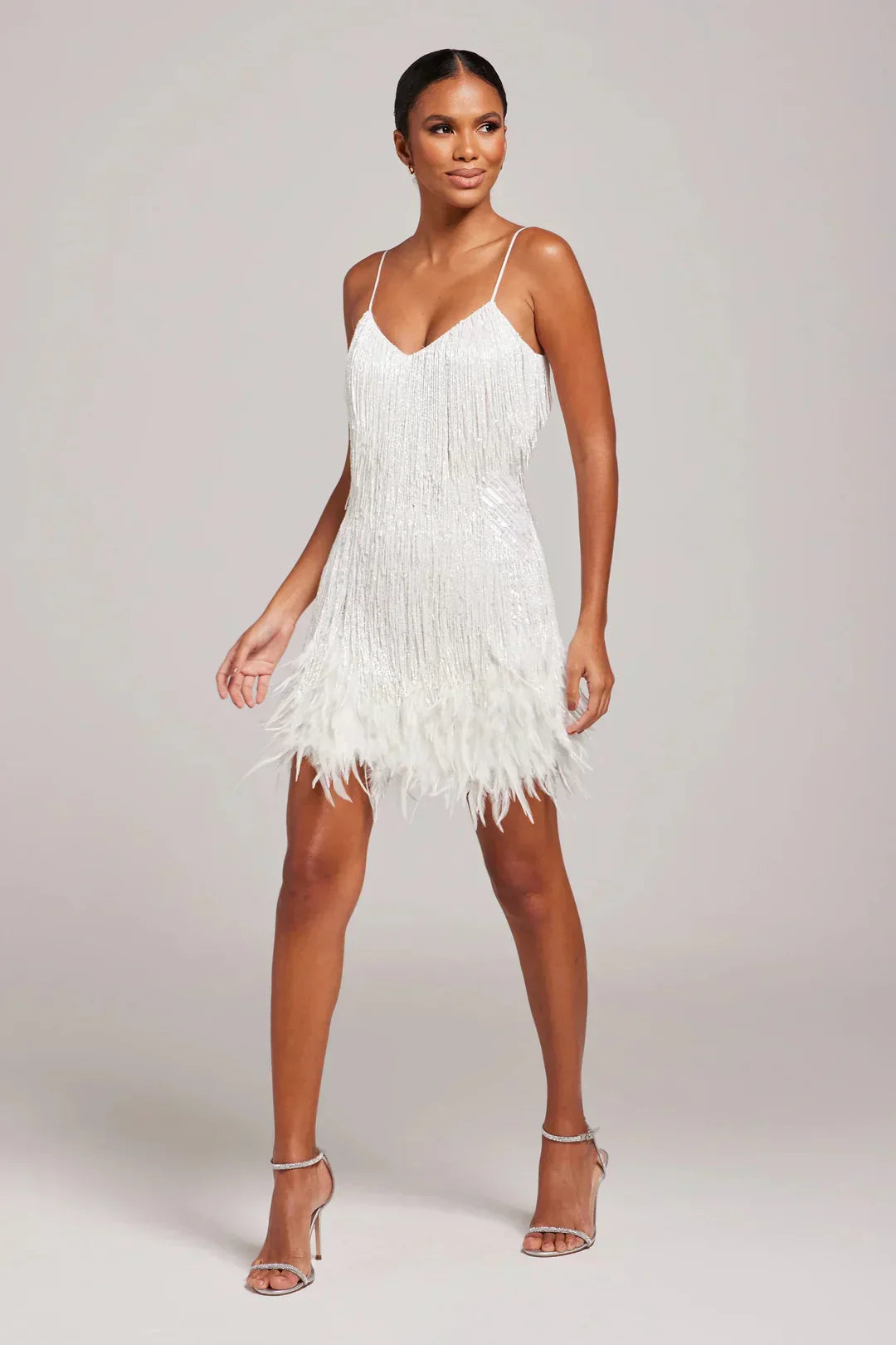 Gabrielle | Women's Mini Dress with Feather Fringe
