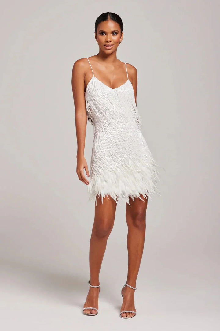 Gabrielle | Women's Mini Dress with Feather Fringe