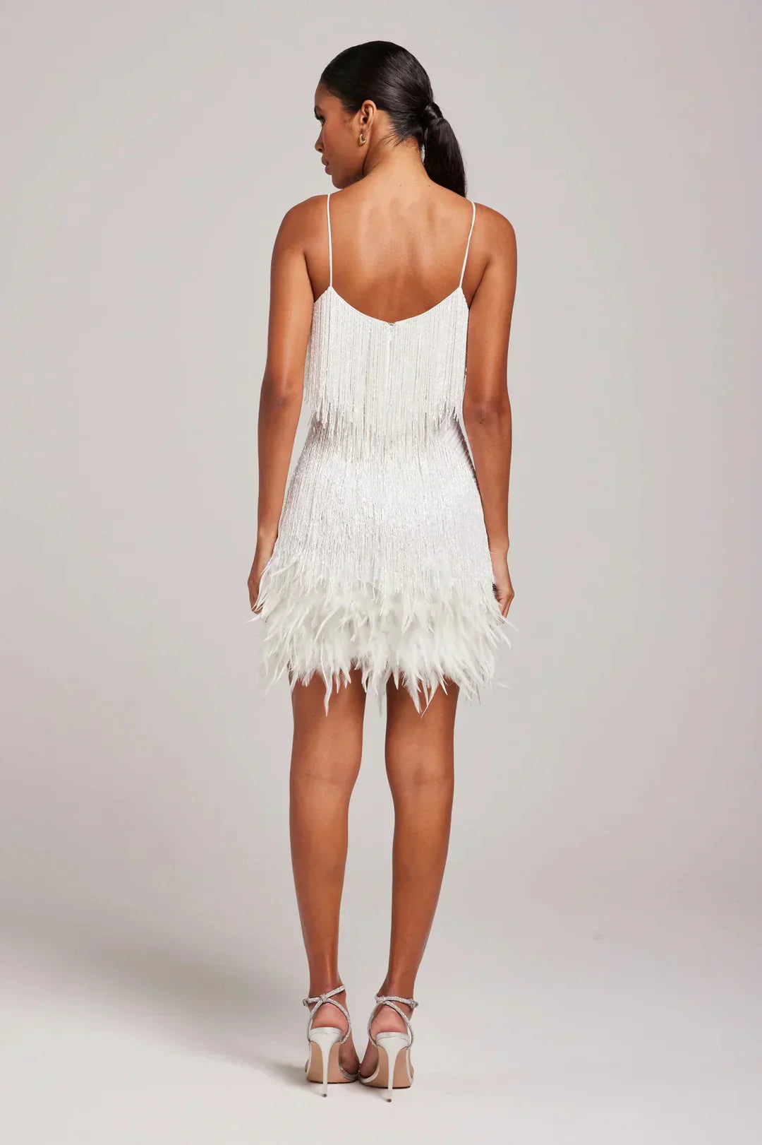 Gabrielle | Women's Mini Dress with Feather Fringe