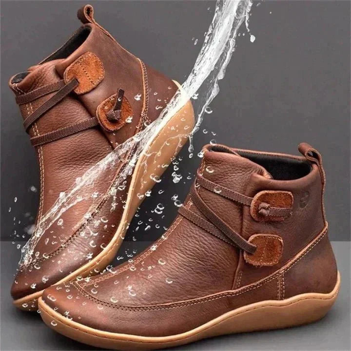 Galaris | Women's Orthopaedic Mid-Top Boots with Buckle Strap Design-Omni Prime Goods