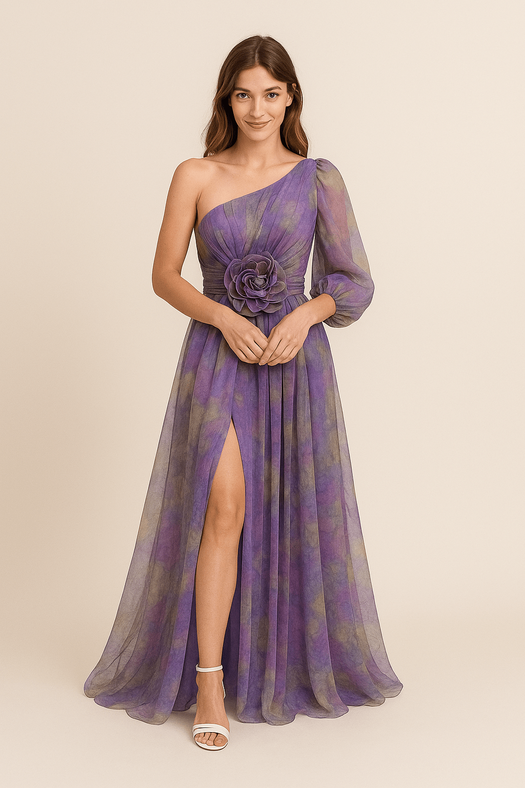 Galiana | Women's One-Shoulder A-Line Evening Dress-Omni Prime Goods