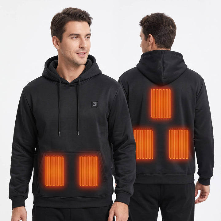 Men's Electric Heated Hoodie with Fleece Lining for Winter Warmth