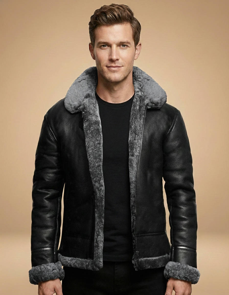 Men's Shearling Leather Jacket