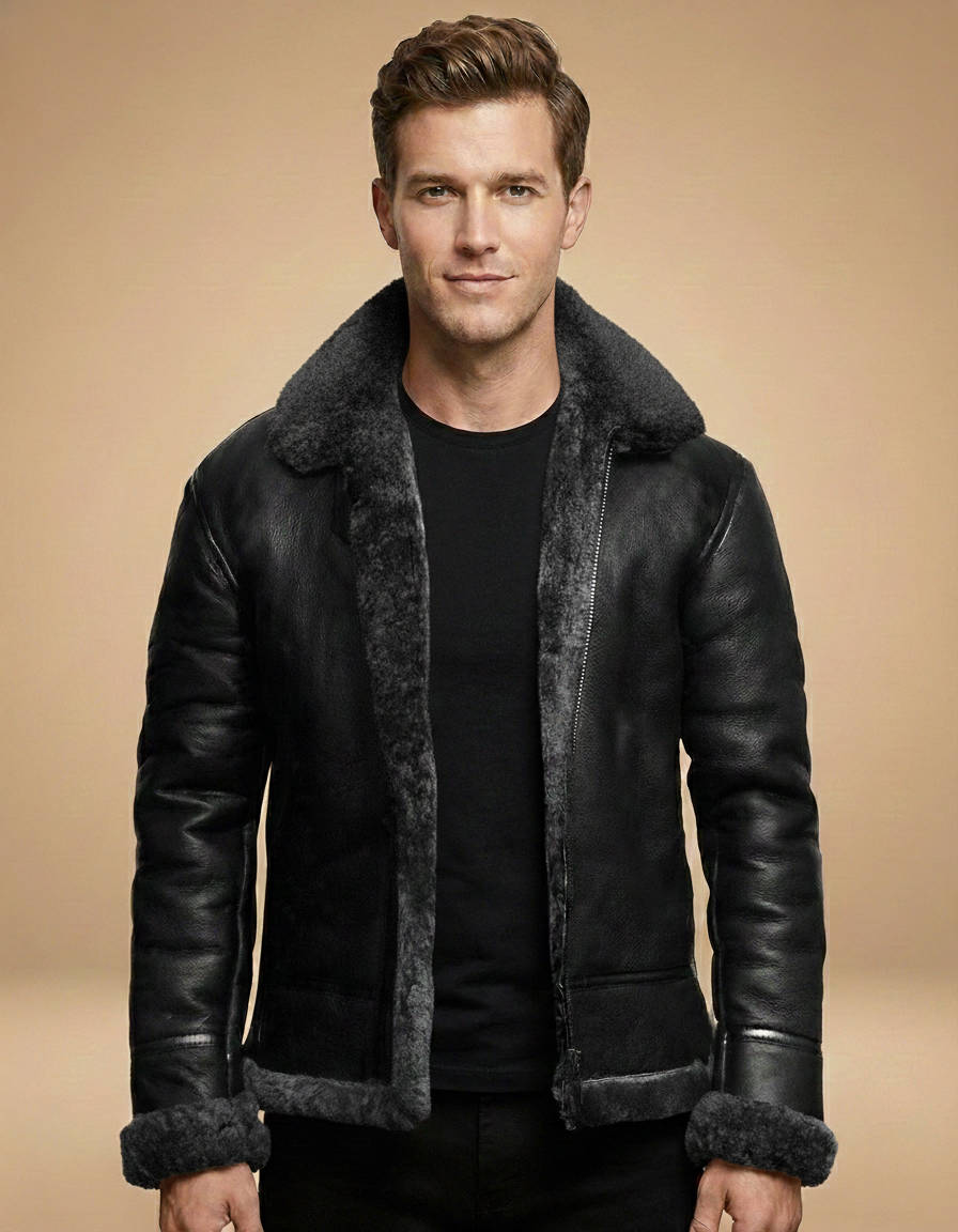 Men's Shearling Leather Jacket