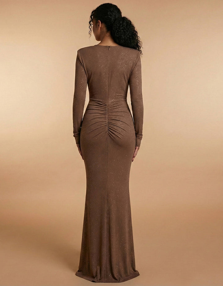Women's Deep V Pleated Sleeveless Maxi Dress