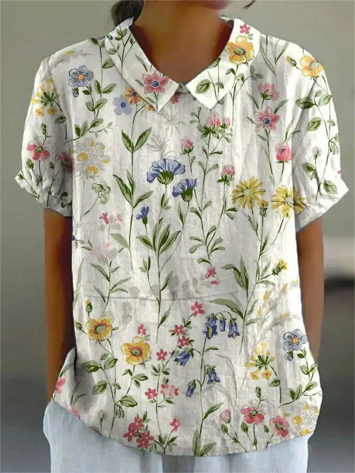 Georgia | Women's Floral Relaxed Button-Up Shirt-Omni Prime Goods