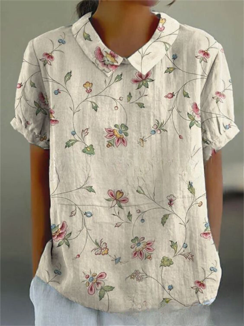 Georgia | Women's Floral Relaxed Button-Up Shirt-Omni Prime Goods