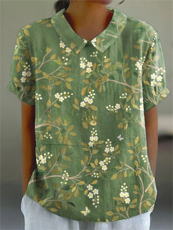 Georgia | Women's Floral Relaxed Button-Up Shirt-Omni Prime Goods