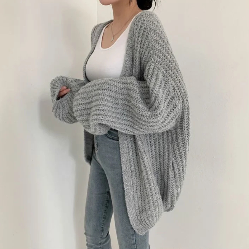 Women's Classic Lantern Sleeve Cardigan