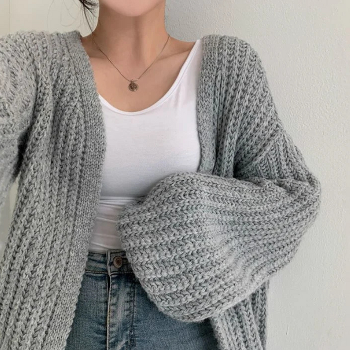 Women's Classic Lantern Sleeve Cardigan