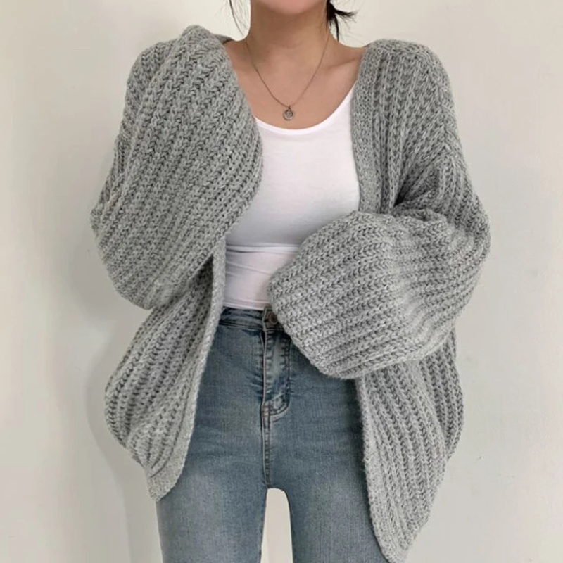 Women's Classic Lantern Sleeve Cardigan