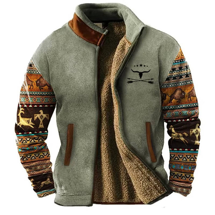 Men's Aztec Fleece Western Style Jacket