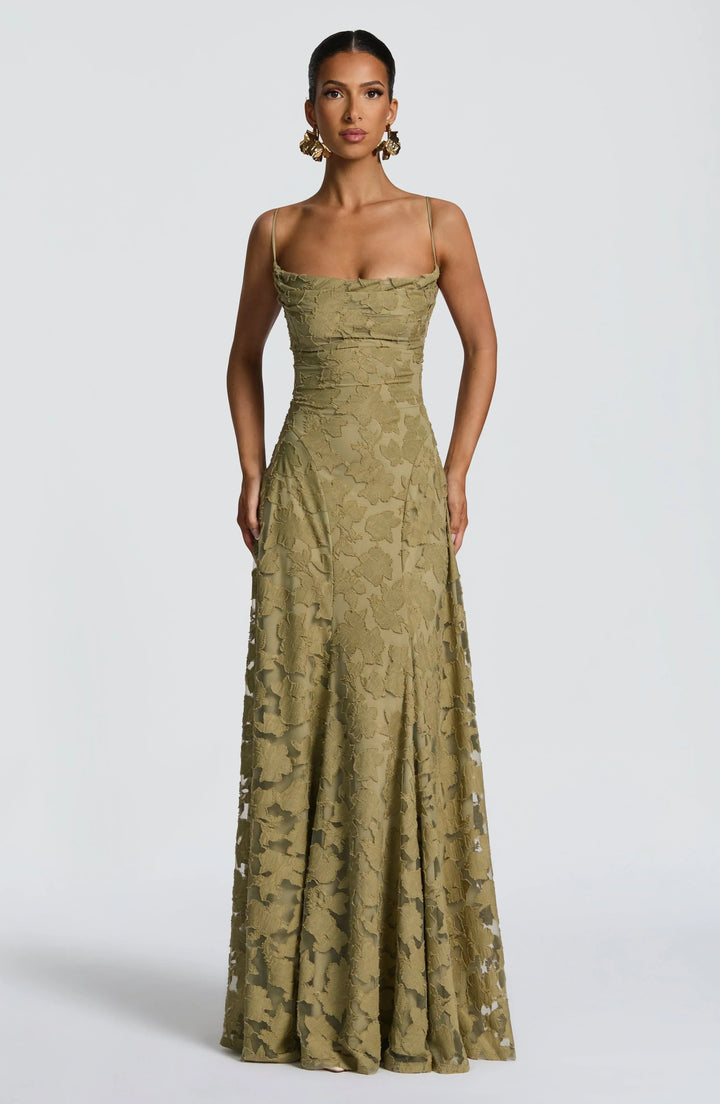 Greta | Women's Spaghetti Strap A-Line Maxi Dress-Omni Prime Goods