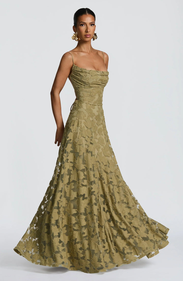 Greta | Women's Spaghetti Strap A-Line Maxi Dress-Omni Prime Goods