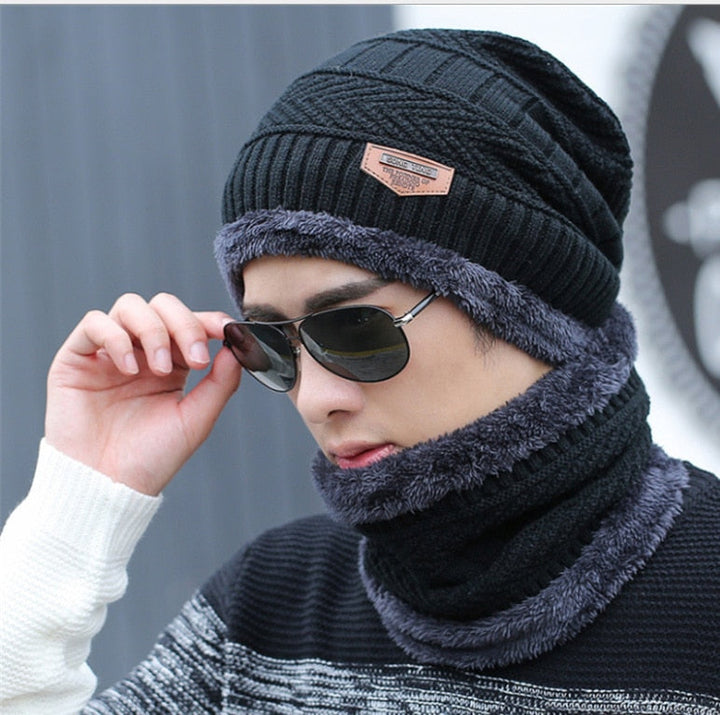 Men's Beanie with Neck and Face Protection for Autumn and Winter