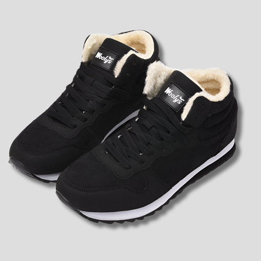 Women's Suede Winter Boots with Wool Lining and Rubber Sole