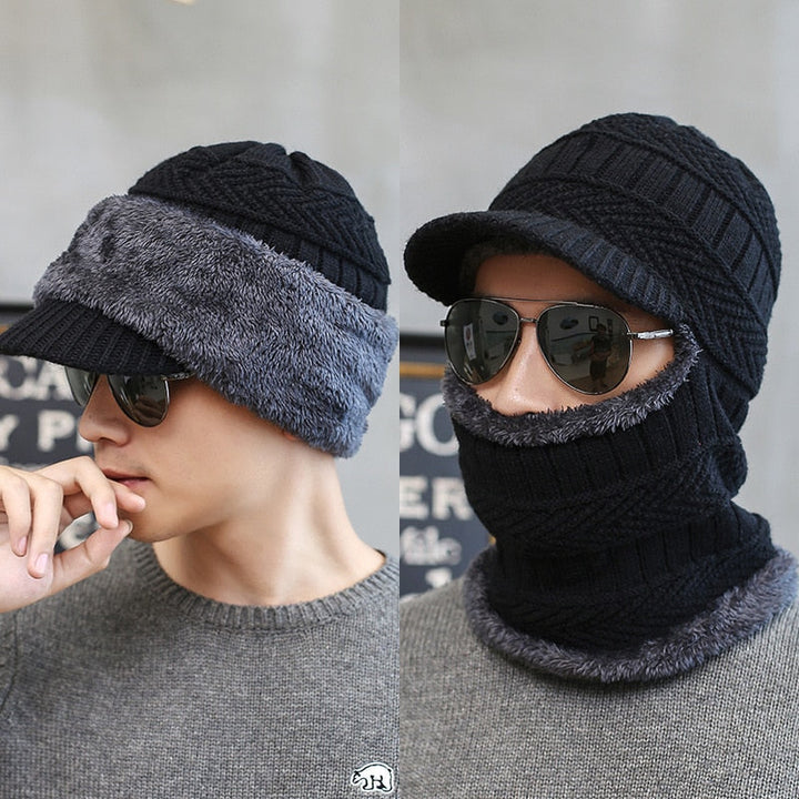 Men's Beanie with Neck and Face Protection for Autumn and Winter
