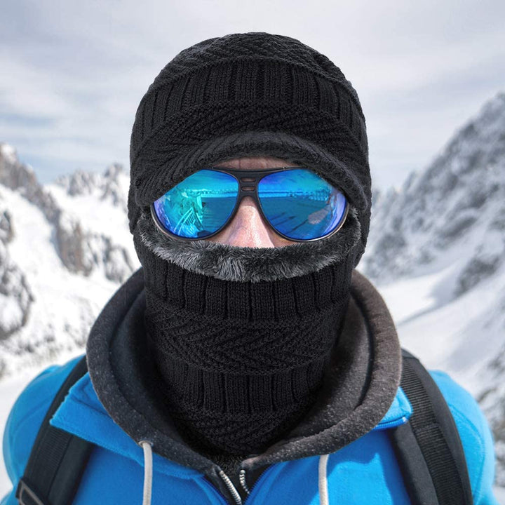 Men's Beanie with Neck and Face Protection for Autumn and Winter