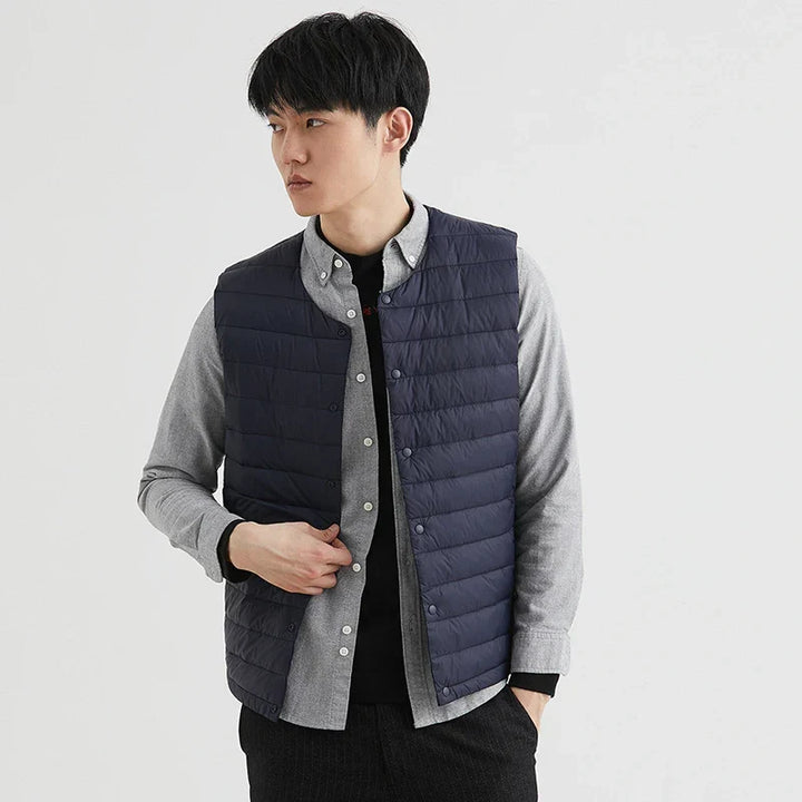 Men's Lightweight Quilted Down Vest - Ideal for Layering