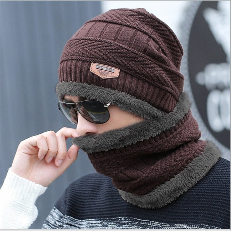 Men's Beanie with Neck and Face Protection for Autumn and Winter