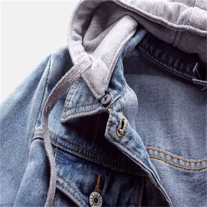 Women's Denim Jacket with Detachable Hood