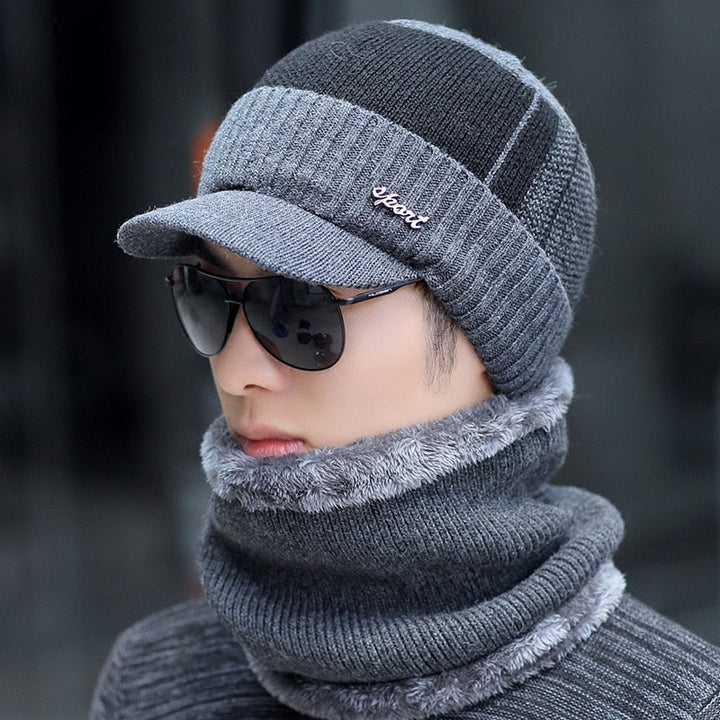 Men's Beanie with Neck and Face Protection for Autumn and Winter