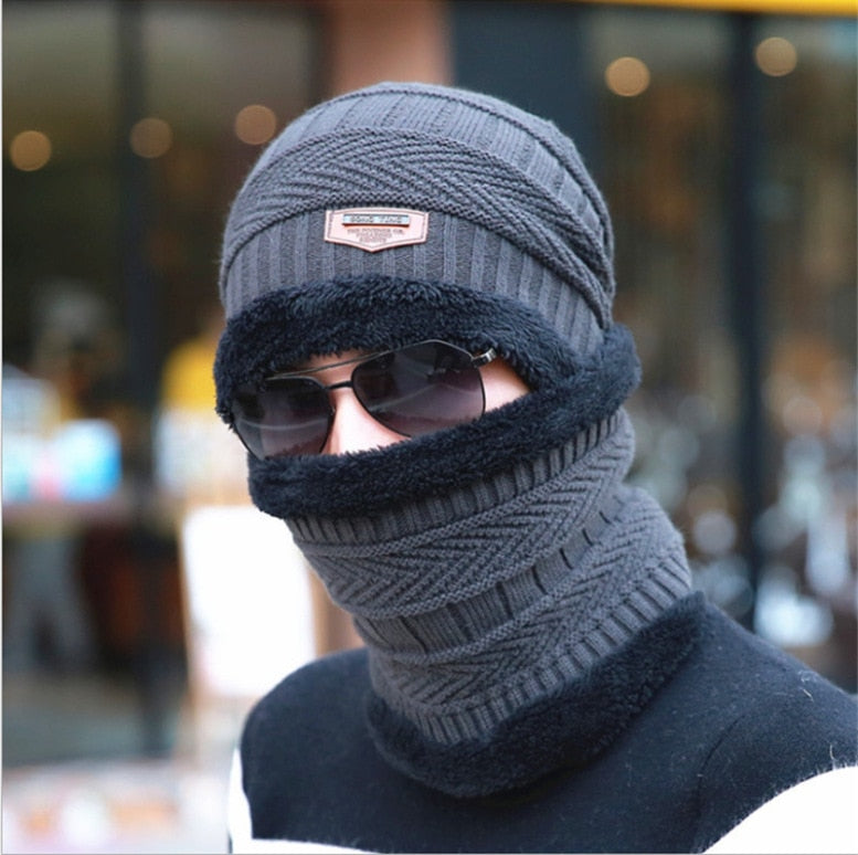 Men's Beanie with Neck and Face Protection for Autumn and Winter
