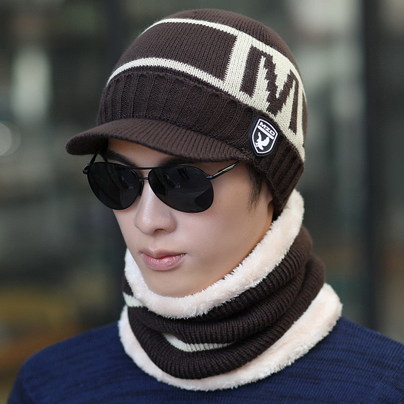Men's Beanie with Neck and Face Protection for Autumn and Winter