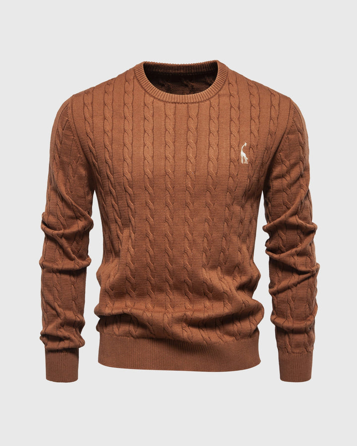 Men's Cable Knit Cotton Pullover Sweater