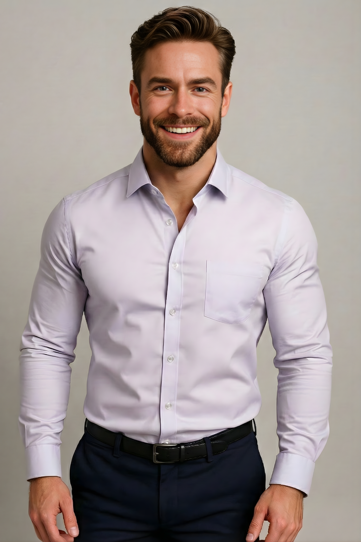 Men's Casual Long-Sleeve Button-Up Shirt