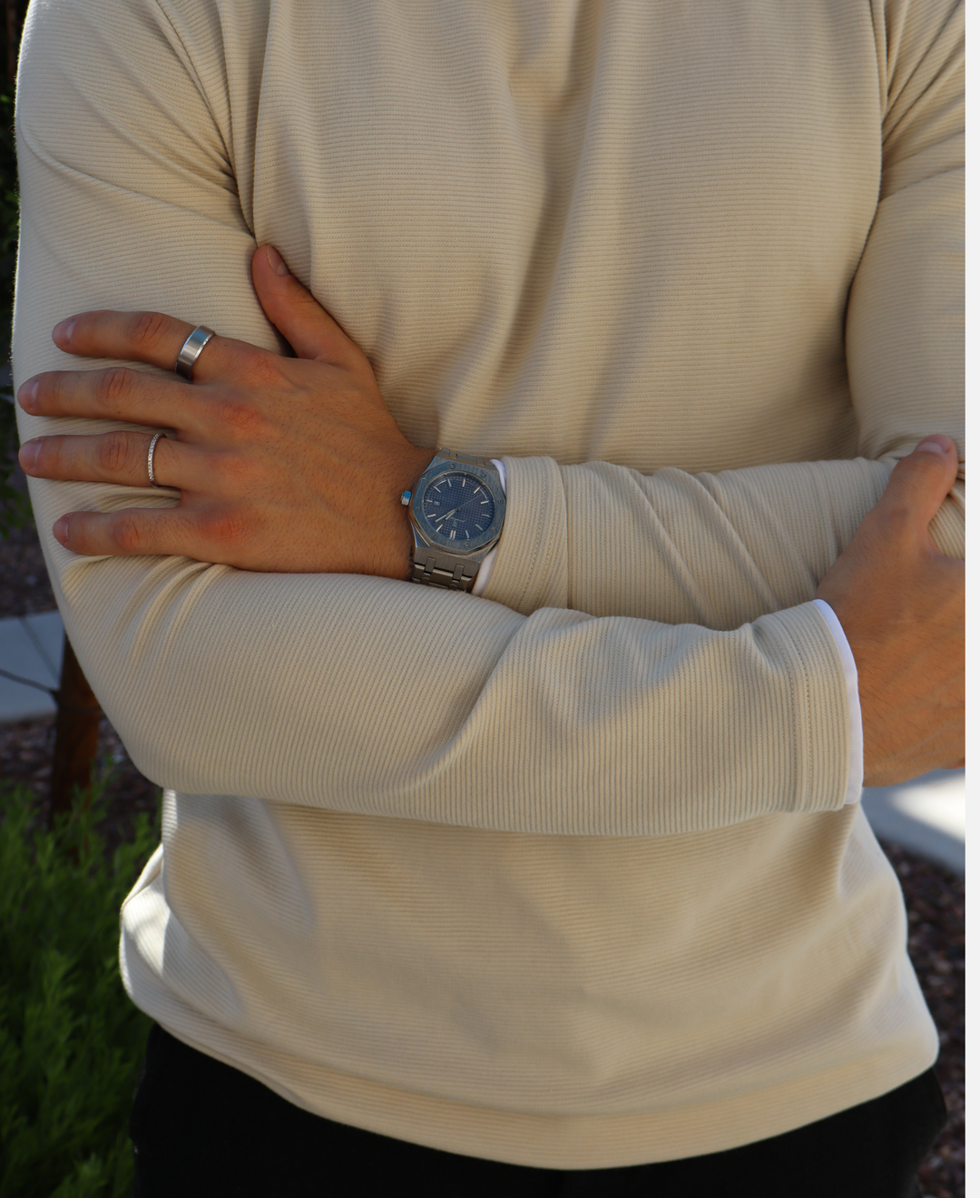 Men's Elegant 41mm Stainless Steel Watch