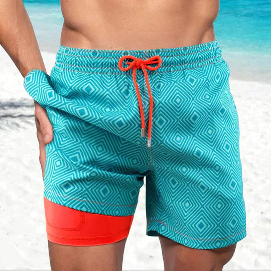 Men's Athletic Swim Shorts with Compression Lining