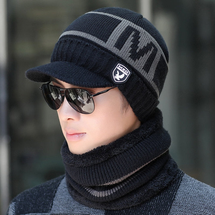 Men's Beanie with Neck and Face Protection for Autumn and Winter