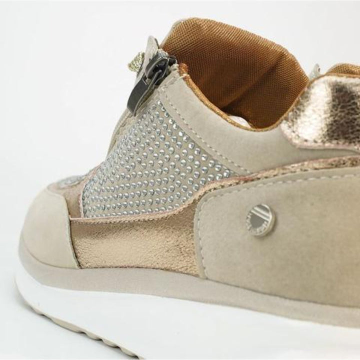 Brianna | Stylish Lace-Up Women's Sneakers with Side Zipper | Wedge Heel