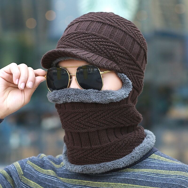 Men's Beanie with Neck and Face Protection for Autumn and Winter