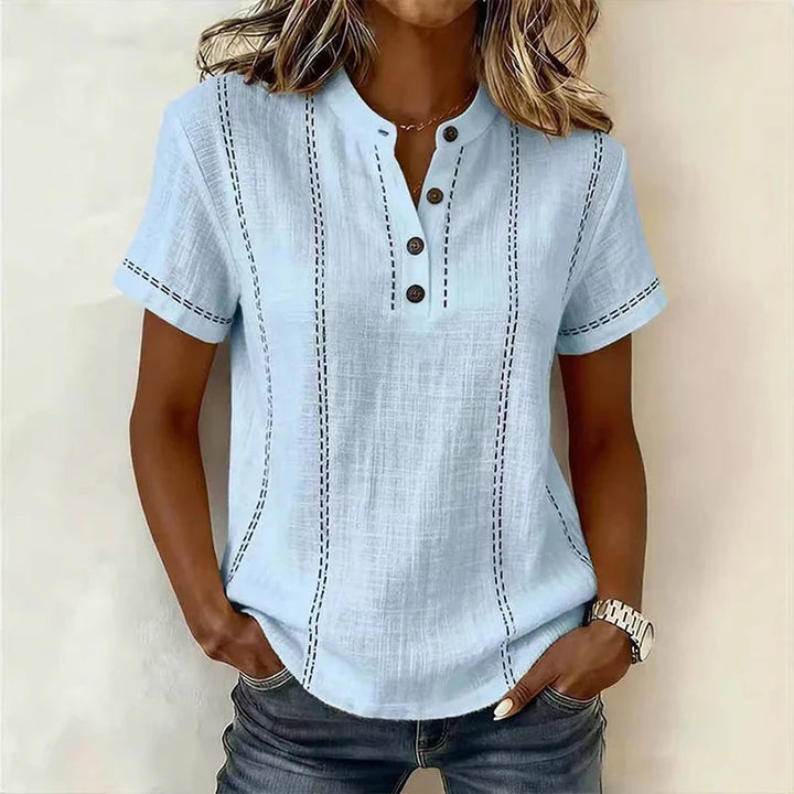 Heidi | Women's Textured Button Blouse-Omni Prime Goods