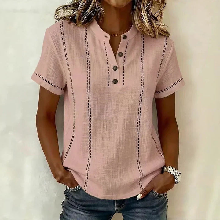 Heidi | Women's Textured Button Blouse-Omni Prime Goods