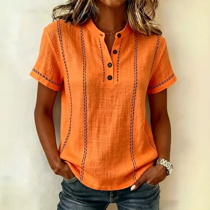 Heidi | Women's Textured Button Blouse-Omni Prime Goods