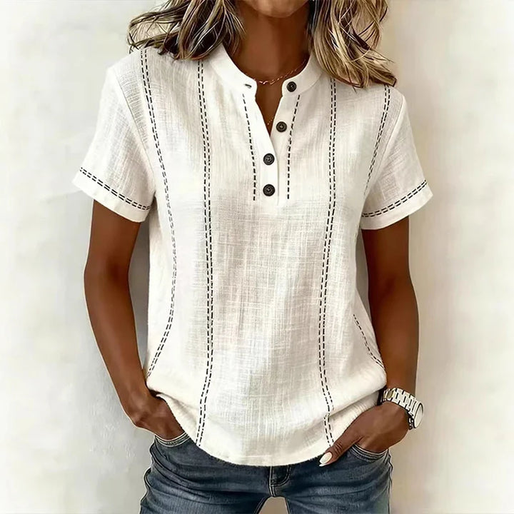 Heidi | Women's Textured Button Blouse-Omni Prime Goods