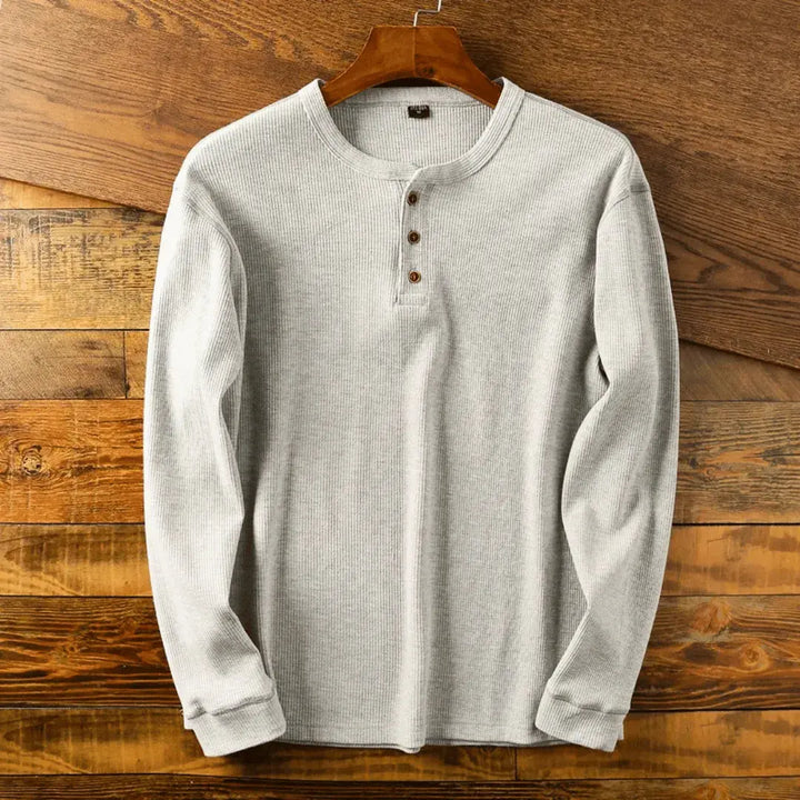 Heritage | Men's Ultra-Soft Cotton Henley Top-Omni Prime Goods