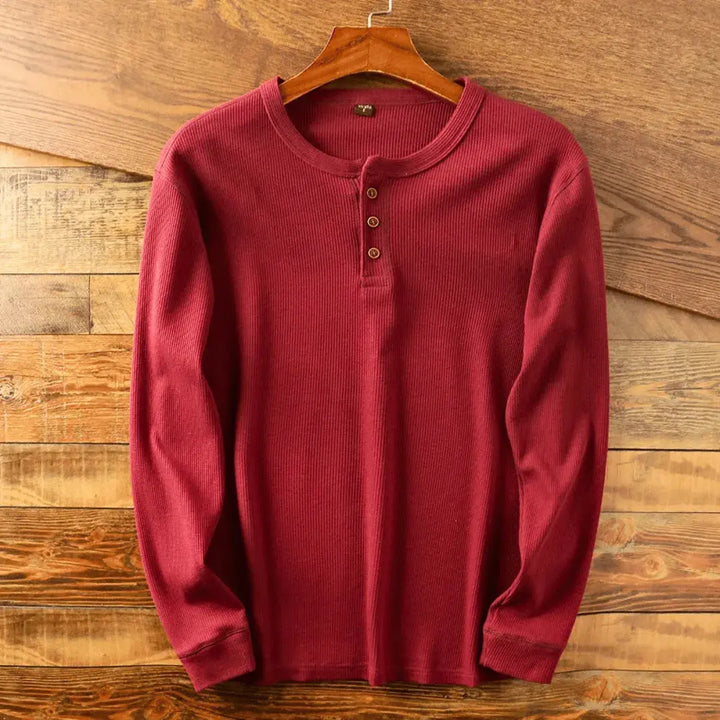 Heritage | Men's Ultra-Soft Cotton Henley Top-Omni Prime Goods