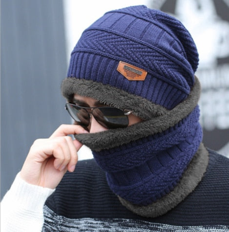 Men's Beanie with Neck and Face Protection for Autumn and Winter